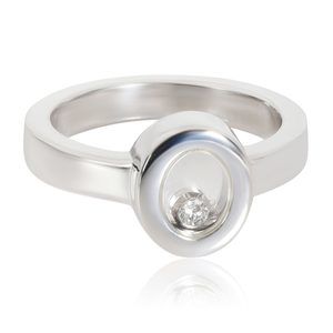Chopard Happy Diamonds Oval Ring in 18K White Gold 0.06 CTW